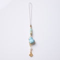 Cloud blue woven gourd charm with a hanging loop